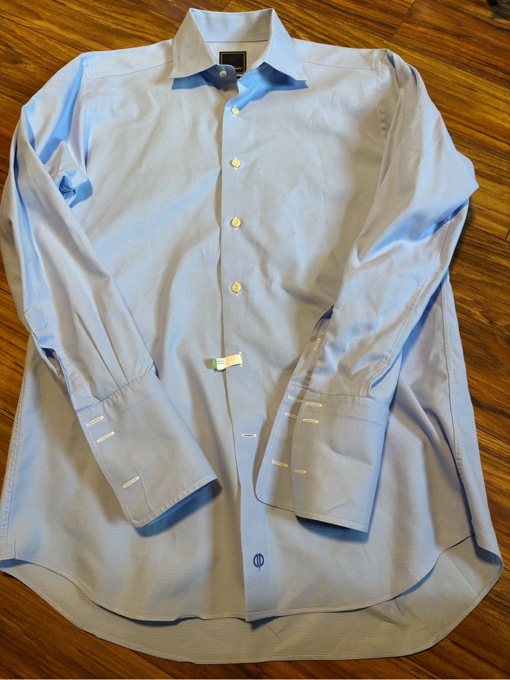 Light Blue Men’s Dress Shirt - Classic Spread Collar David Donahue